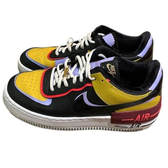 Nike Air Force 1 Shadow Sisters Dark Sulfur Sneaker Shoe Womens Sz 9 DO6114-700 - Picture 1 of 12